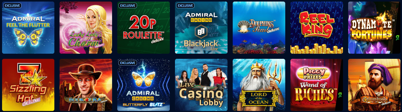 Luxury Casino slot games and jackpot screenshots